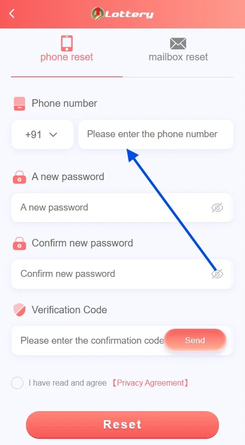 enter your account phone number
